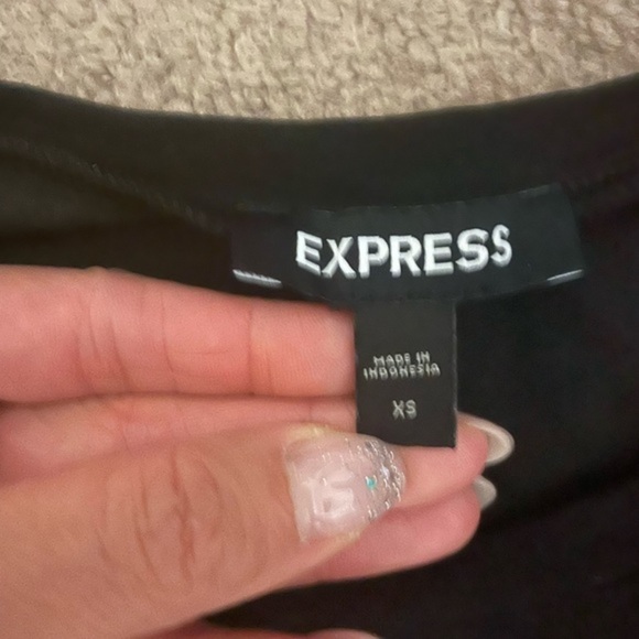 Express Black tie waist short sleeve dress size XS - Picture 6 of 7